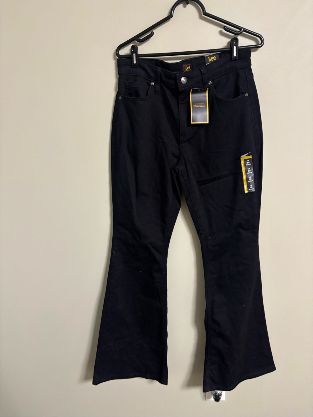 Lee Legendary Flare Mid Rise Black Jeans Womens Size 10 Denim New